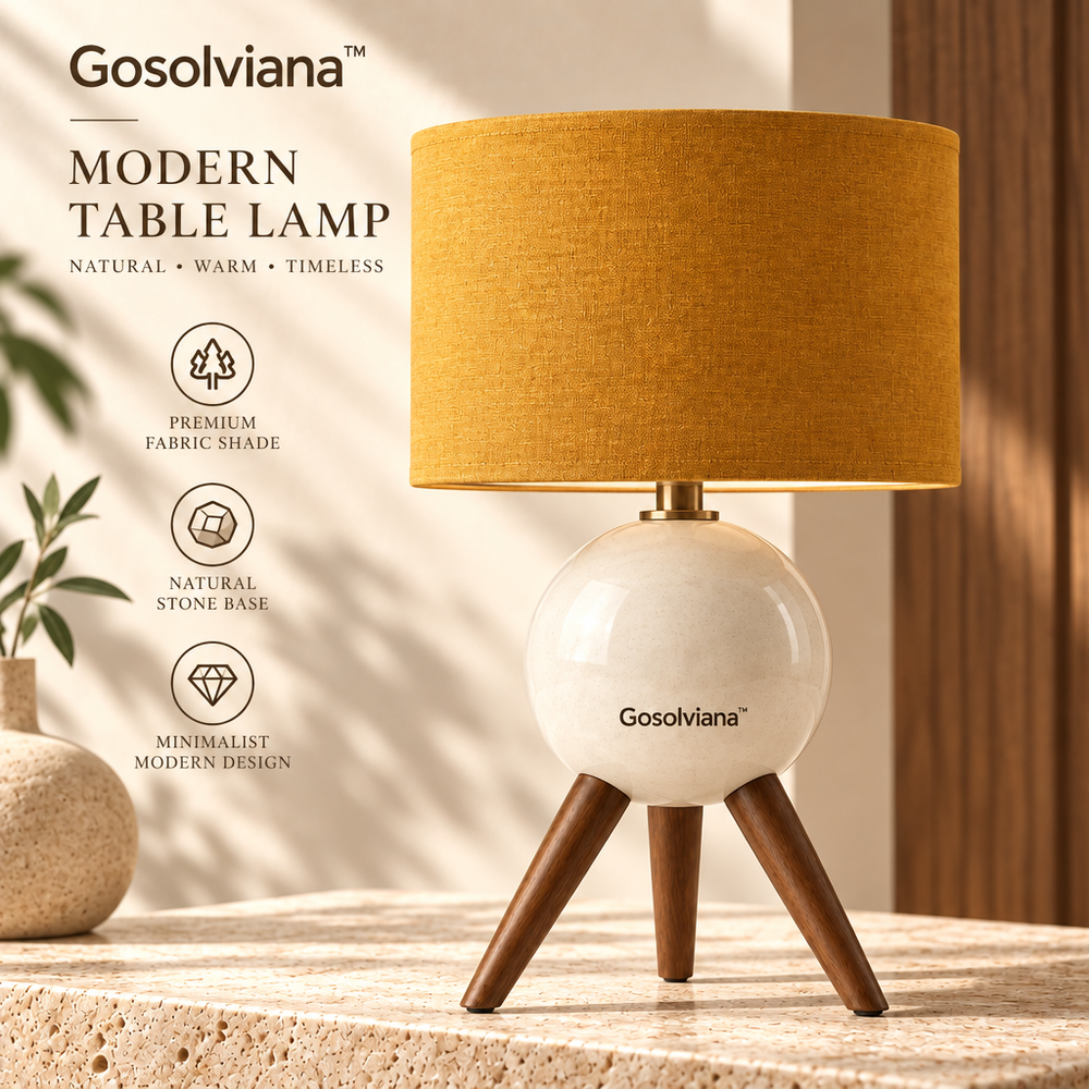 Gosolviana™ Modern Wooden Tripod Table Lamp