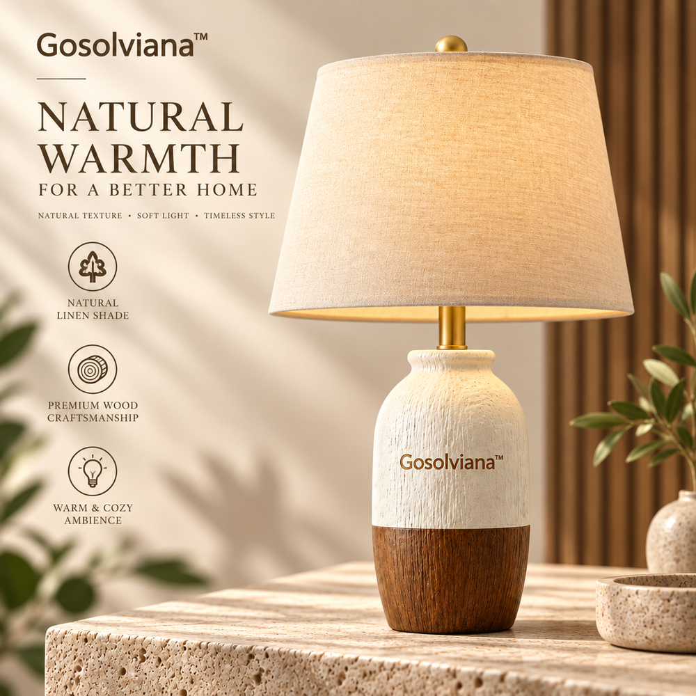 Gosolviana™ Natural Wood Table Lamp