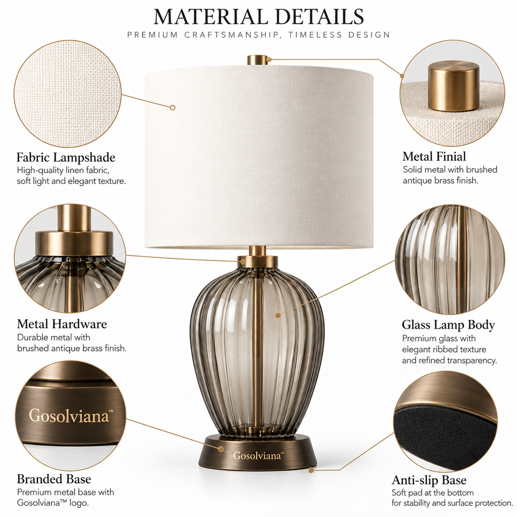Gosolviana™ Green Ceramic Table Lamp with Pleated Fabric Shade