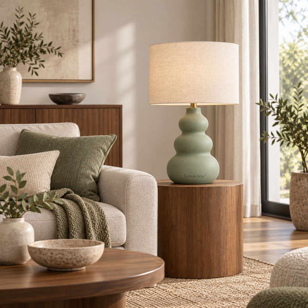 Gosolviana™ Sculptural Ceramic Table Lamp – Modern Home Accent Lighting