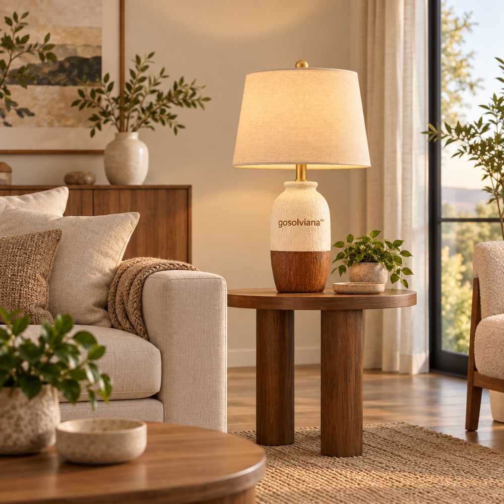 Gosolviana™ Natural Wood Table Lamp
