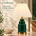 Gosolviana™ Emerald Green Ceramic Table Lamp – Elegant Home Accent Lighting