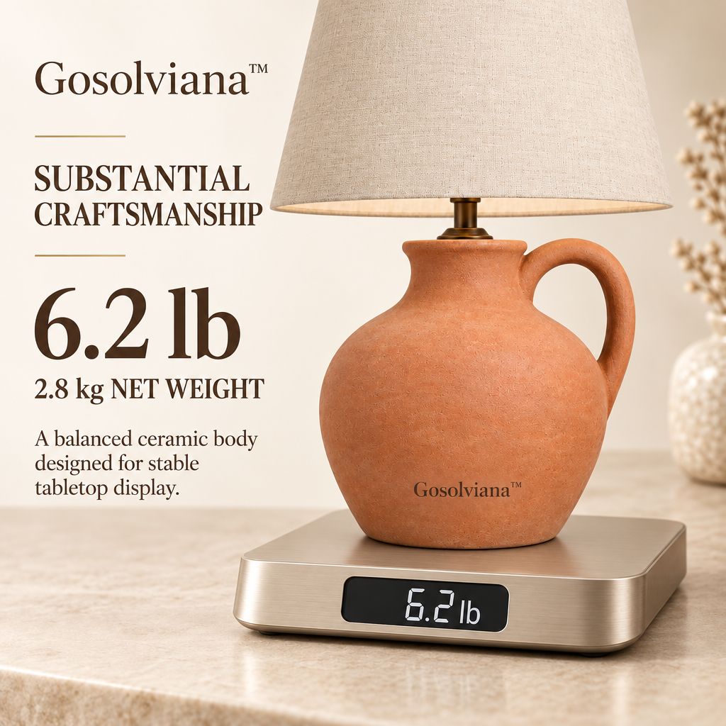 Gosolviana™ Ceramic Table Lamp with Textured Fabric Shade